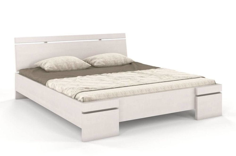eoshop Drevená posteľ SPARTA Maxi, borovica (Rozmer: 140x200 cm, Farba: Biela)