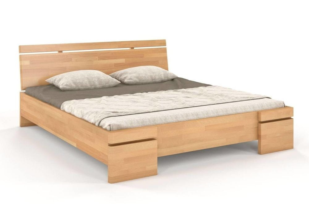 eoshop Drevená posteľ s úložným priestorom SPARTA Maxi & ST, buk (Rozmer: 120x200 cm, Farba: Prírodná)