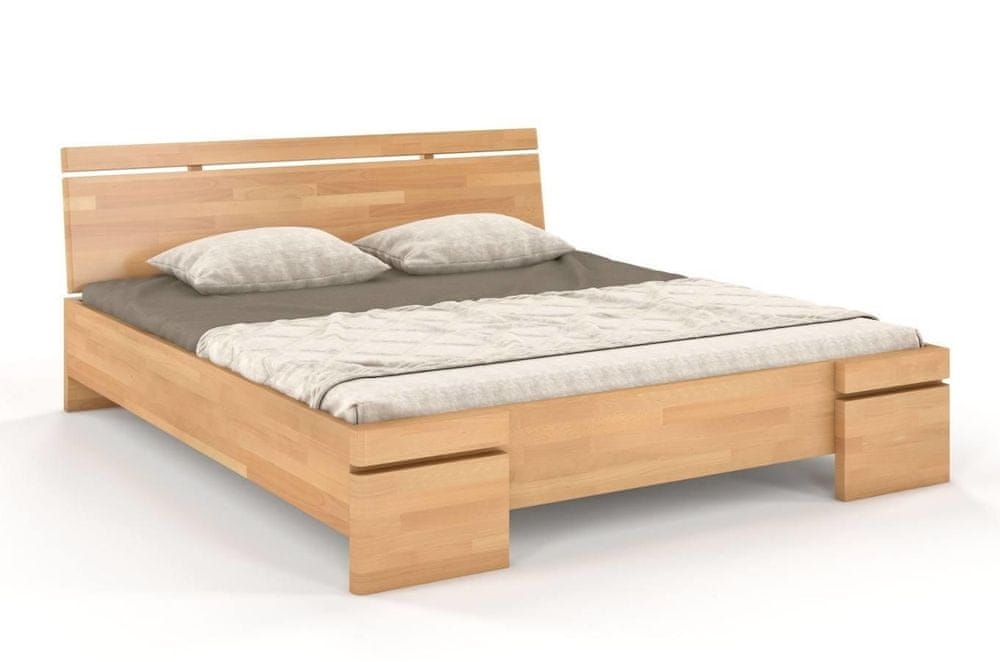 eoshop Drevená posteľ SPARTA Maxi & Long, dlhšia 20cm, buk (Rozmer: 140x220 cm, Farba: Prírodná)