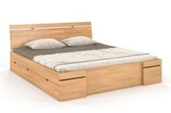 eoshop Drevená posteľ SPARTA Maxi & DR, so šuplíkmi, buk (Rozmer: 140x200 cm, Farba: Prírodná)