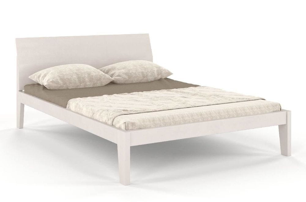 eoshop Drevená posteľ AGAVA, buk (Rozmer: 200x200 cm, Farba: Biela)