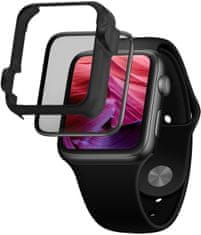 FIXED ochranné sklo pro Apple Watch 44mm s aplikátorem, lepení přes celý displej, čierna