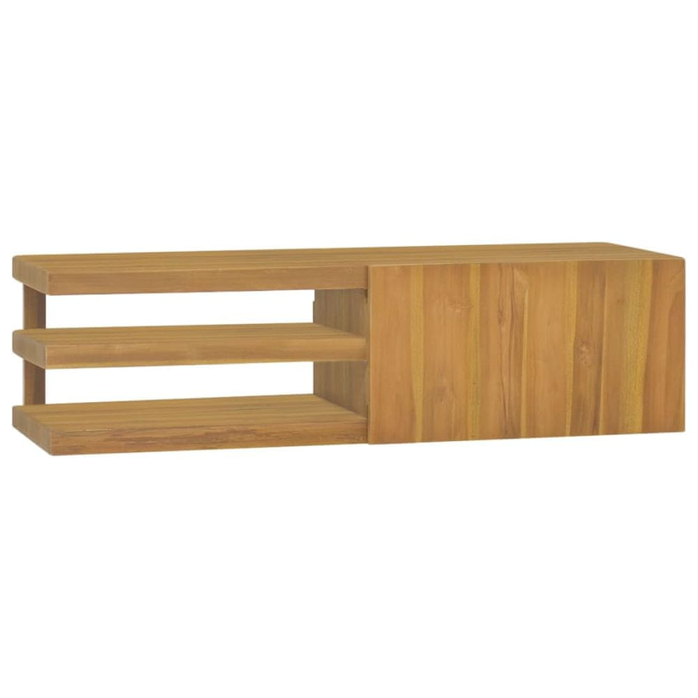 Vidaxl Nástenná kúpeľňová skrinka, 110x40x30 cm, masívne teakové drevo