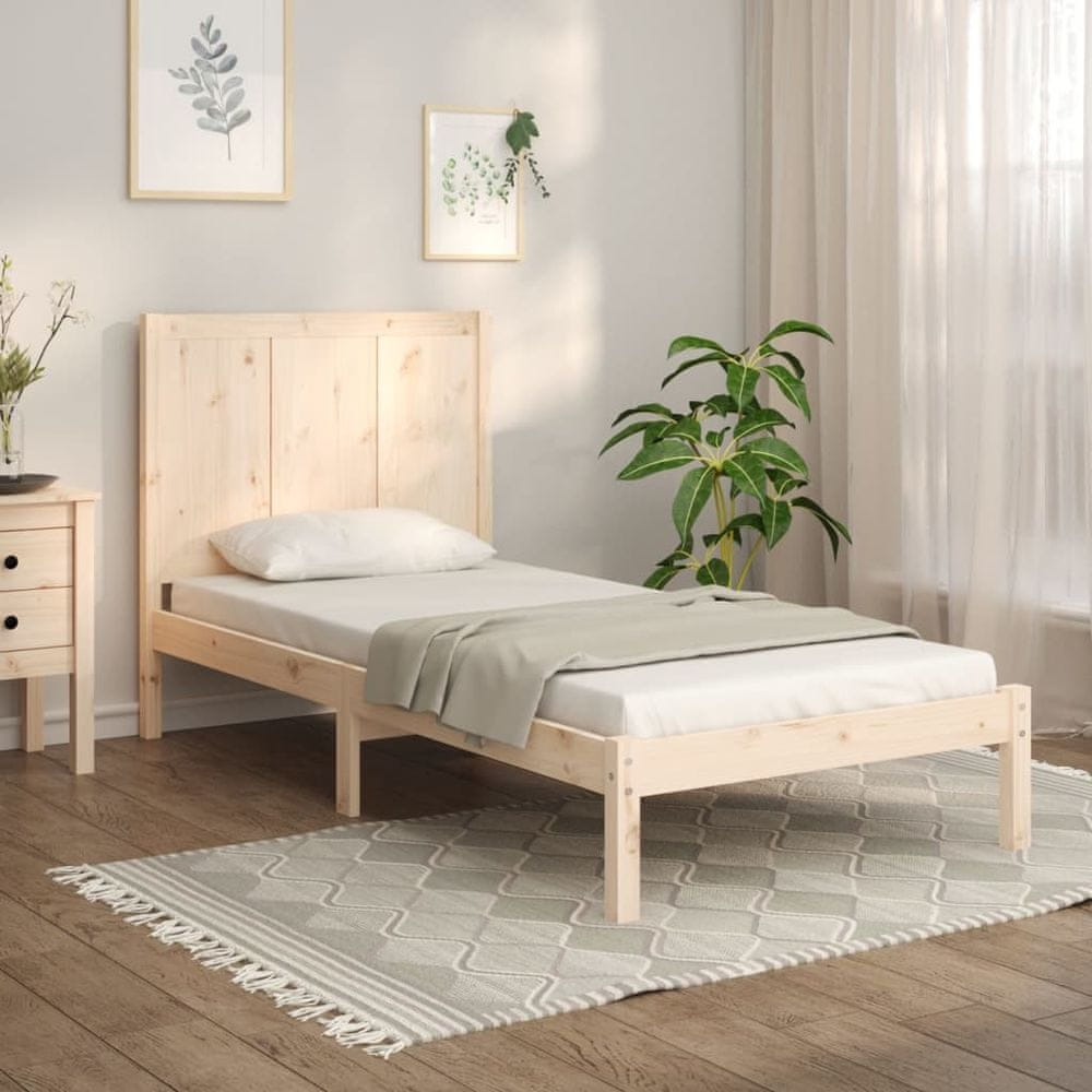 Vidaxl Rám postele, masívne borovicové drevo, 90x190 cm, jednolôžko
