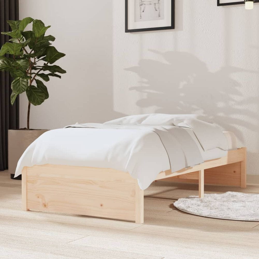 Vidaxl Rám postele, masívne drevo, 75x190 cm, jednolôžko