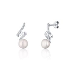 JwL Luxury Pearls Elegantný set šperkov s pravou perlou a zirkónmi JL0746 (retiazka, prívesok, náušnice)