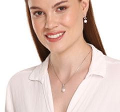 JwL Luxury Pearls Elegantný set šperkov s pravou perlou a zirkónmi JL0746 (retiazka, prívesok, náušnice)