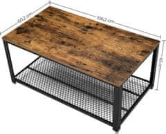 VASAGLE Rustikálna stolová lavica LCT61X
