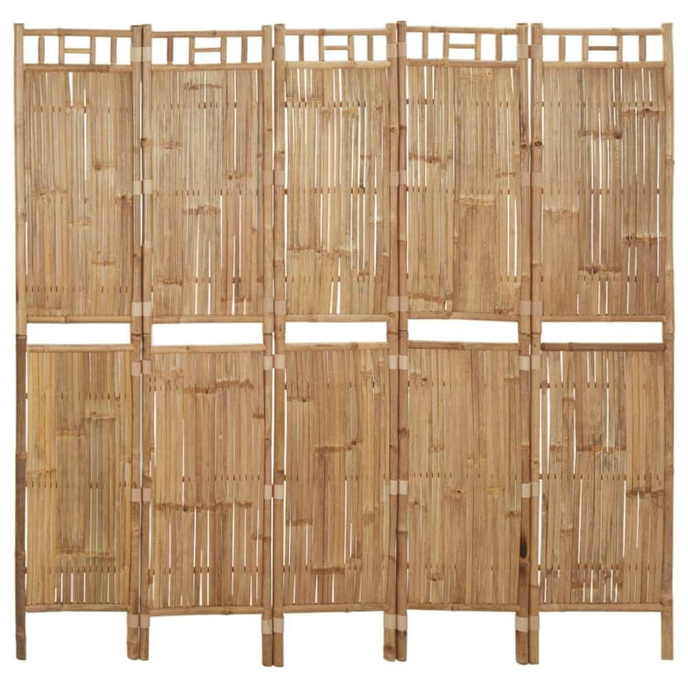 Petromila vidaXL Paraván s 5 panelmi bambus 200x180 cm