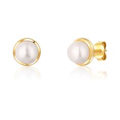 JwL Luxury Pearls Pozlátené náušnice s riečnou perlou JL0735
