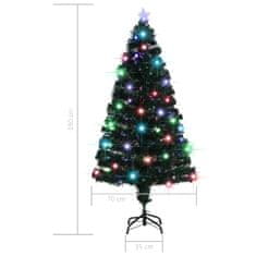Vidaxl Umelý vianočný stromček, podstavec a LED 150 cm, optické vlákno