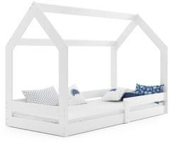 eoshop Detská posteľ Domček 1 80x160 cm, biela + rošt a matracu ZADARMO