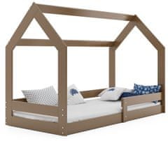 eoshop Detská posteľ Domček 1 80x160 cm, hnedá + rošt a matracu ZADARMO