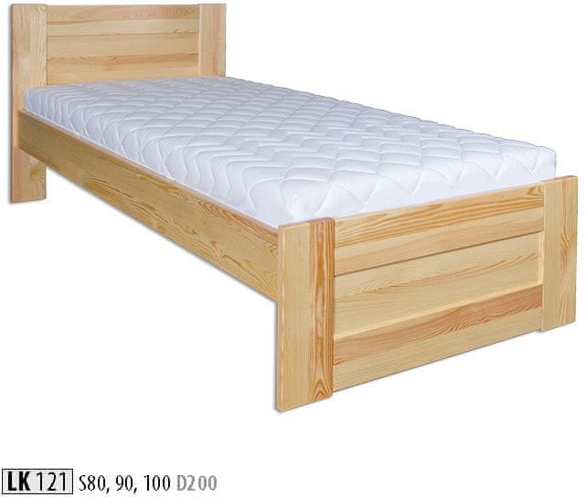 eoshop Drevená posteľ 100x200 LK121 (Farba dreva: Borovica)