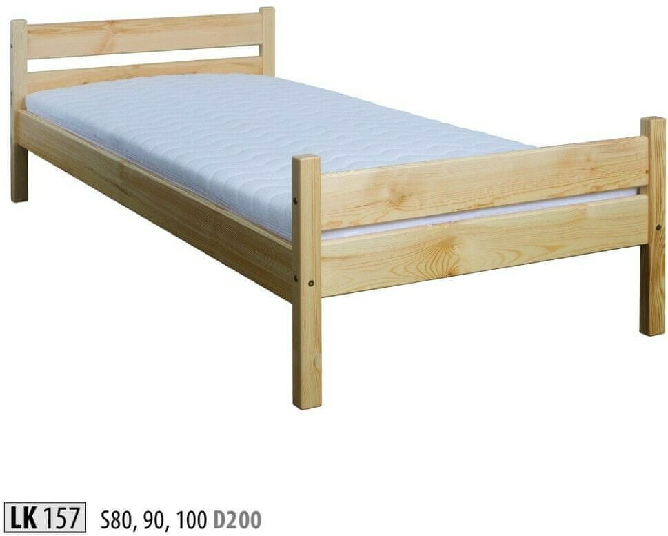 eoshop Drevená posteľ 100x200 LK157 (Farba dreva: Orech)