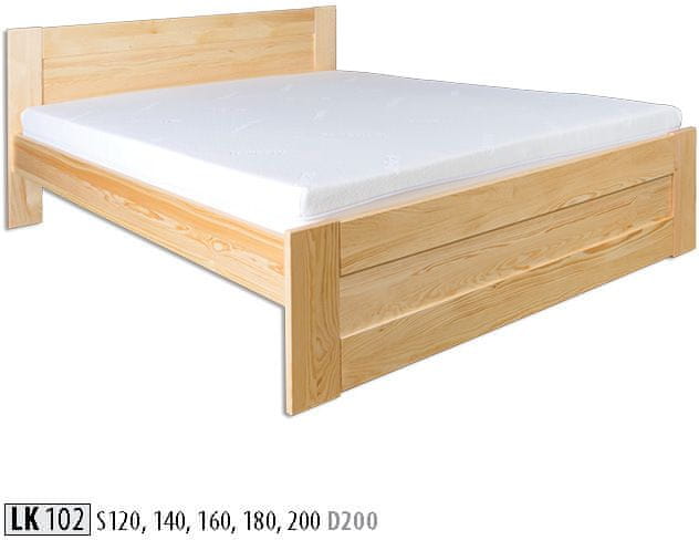 eoshop Drevená posteľ 200x200 LK102 (Farba dreva: Gray)