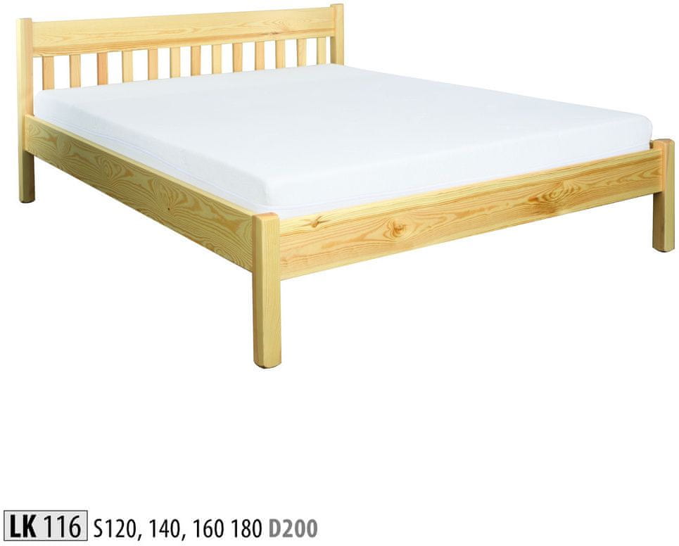 eoshop Drevená posteľ 120x200 LK116 (Farba dreva: Orech)