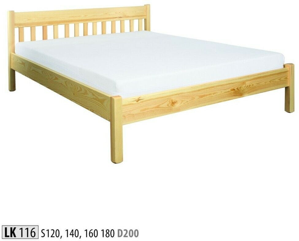 eoshop Drevená posteľ 160x200 LK116 (Farba dreva: Borovica)