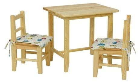 eoshop Detský set stolček a stoličky AD255 (Farba dreva: Borovica)