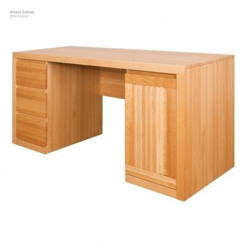 eoshop Písací stôl BR402 buk masív (Farba dreva: Rustikal)