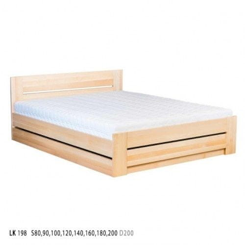 eoshop Drevená posteľ 100x200 BOX buk LK198 (Voľba roštu: Kovový rošt, Farba dreva: Rustikal)