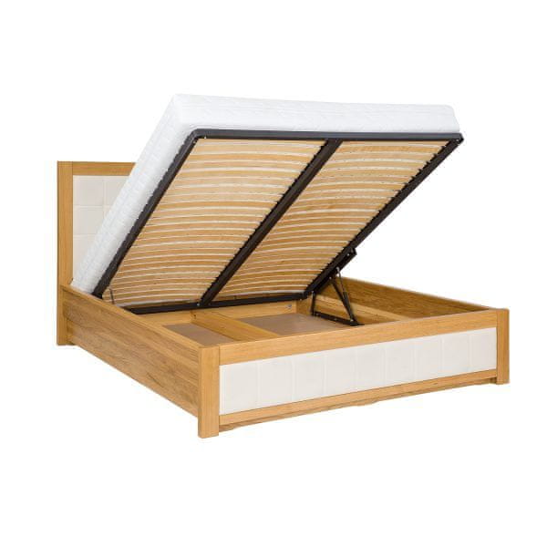 eoshop Čalúnená posteľ LK114 BOX, 160x200, buk (Farba dreva: Prírodná (lakovaná))