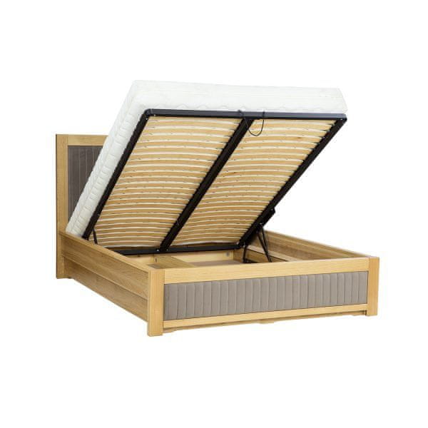 eoshop Čalúnená posteľ LK114/II BOX, 160x200, buk (Farba dreva: Prírodná (lakovaná))