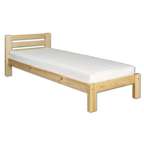 eoshop Drevená posteľ LK127, 90x200, borovica (Farba dreva: Orech)