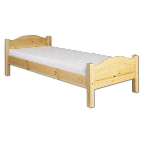 eoshop Drevená posteľ LK128, 90x200, borovica (Farba dreva: Šedá)