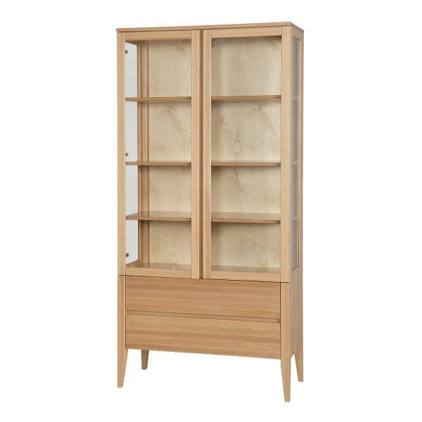 eoshop Vitrína KW439, 95x195x40, buk (Farba dreva: Šedá)