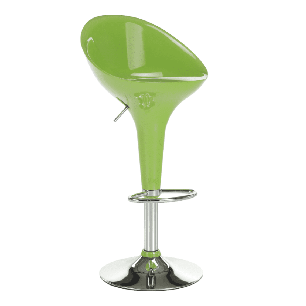 KONDELA Barová stolička, zelená / chróm, ALBA NOVA