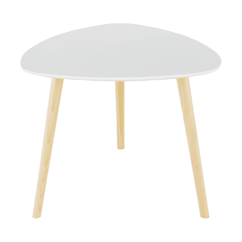 KONDELA Príručný stolík, biela/prírodná drevo, TAVAS
