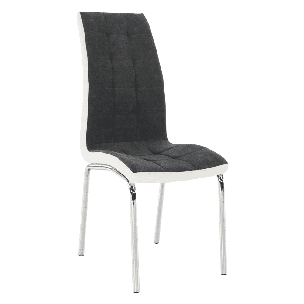 KONDELA Jedálenská stolička, tmavo šedá / biela, GERDA NEW