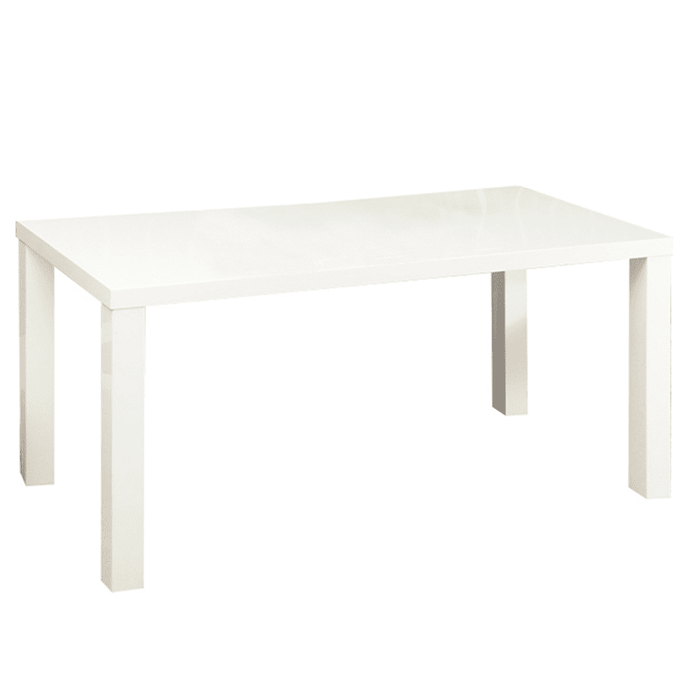 KONDELA Jedálenský stôl, biela vysoký lesk HG, 120x80 cm, ASPER NEW TYP 2