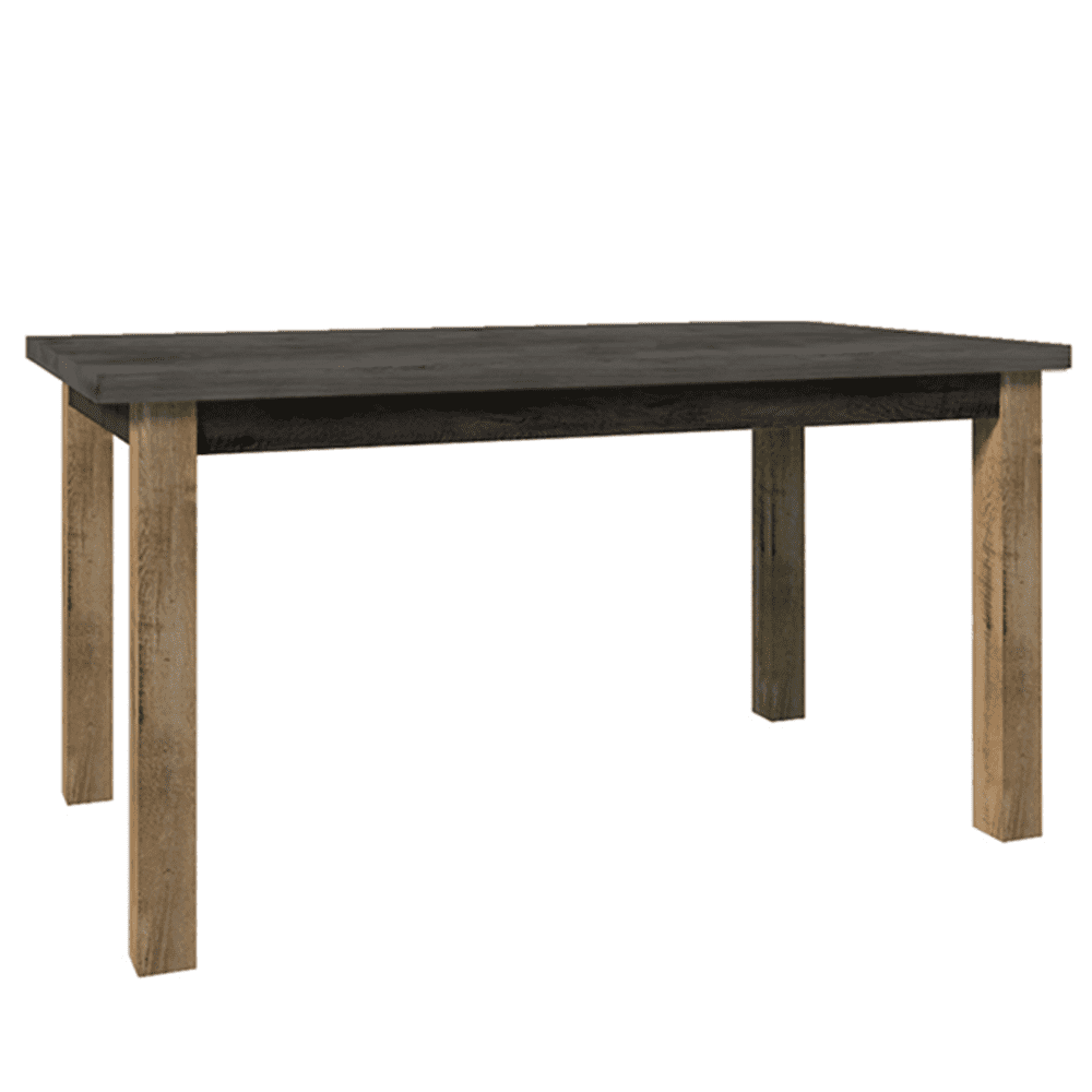 KONDELA Jedálenský stôl, rozkladacia, dub lefkas tmavý/smooth sivý, 160-203x90 cm, MONTANA STW