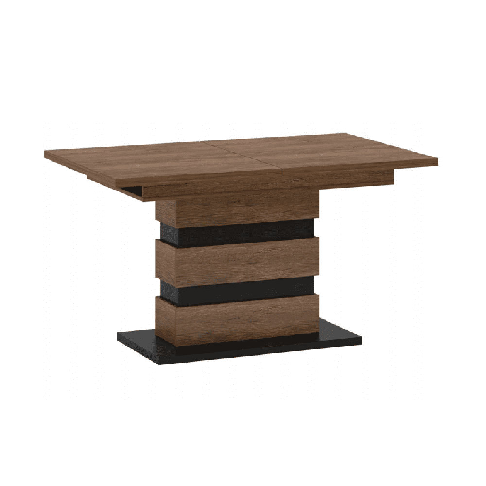 KONDELA Rozkladacia jedálenský stôl, dub bolzano / čierna, 140-180x86 cm, DELIS S