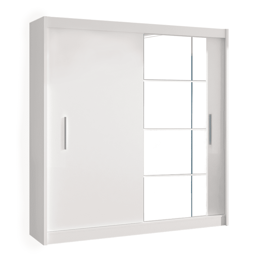 KONDELA Skriňa s posuvnými dverami, biela, 180x215, LOW