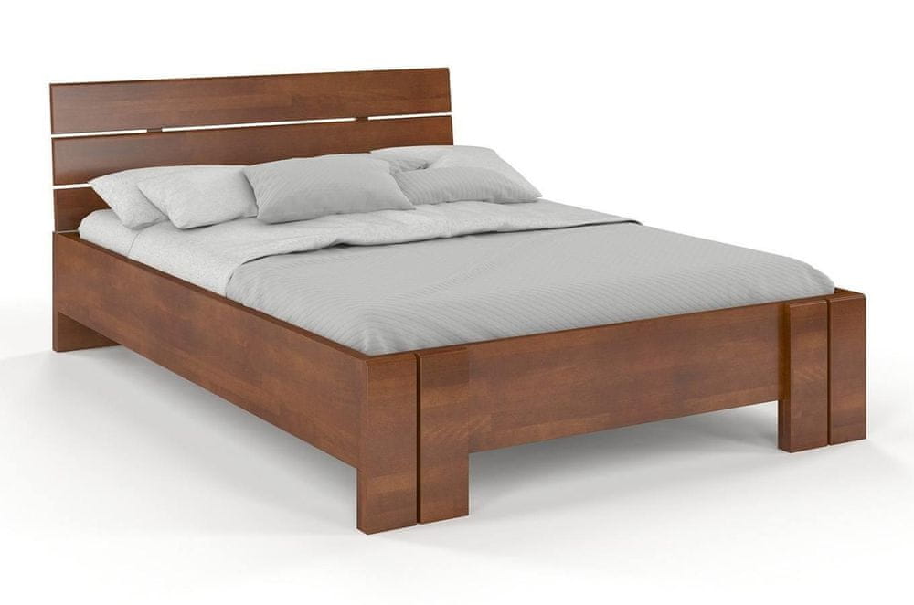 eoshop Drevená posteľ s úložným priestorom Arhus High BC, buk (Rozmer: 160x200 cm, Farba: Orech)