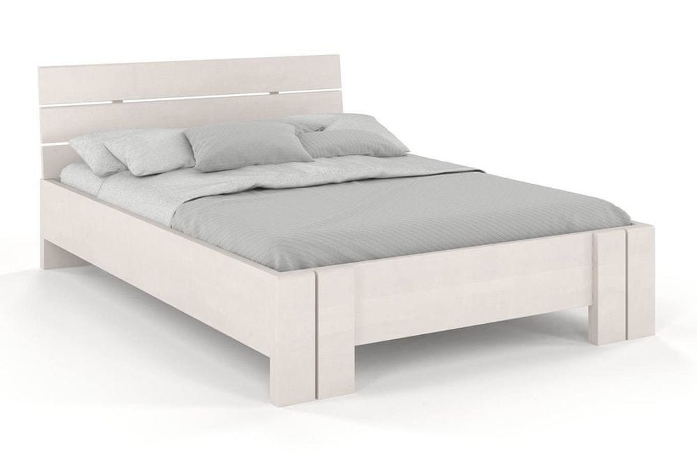 eoshop Drevená posteľ Arhus High - buk (Rozmer: 200x200 cm, Farba: Biela)