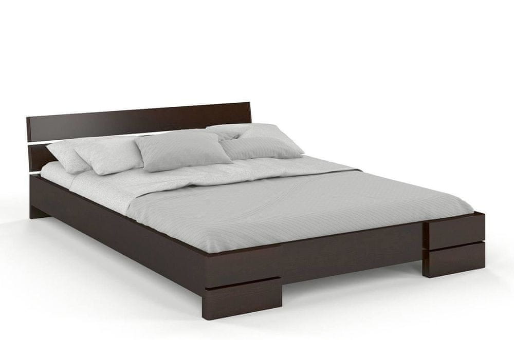 eoshop Drevená posteľ Sandemo LONG, dlhšia 20cm, borovica (Rozmer: 180x220 cm, Farba: Palisander)