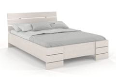 eoshop Drevená posteľ Sandemo HIGH & BC s úložným priestorom, borivice (Rozmer: 120x200 cm, Farba: Biela)