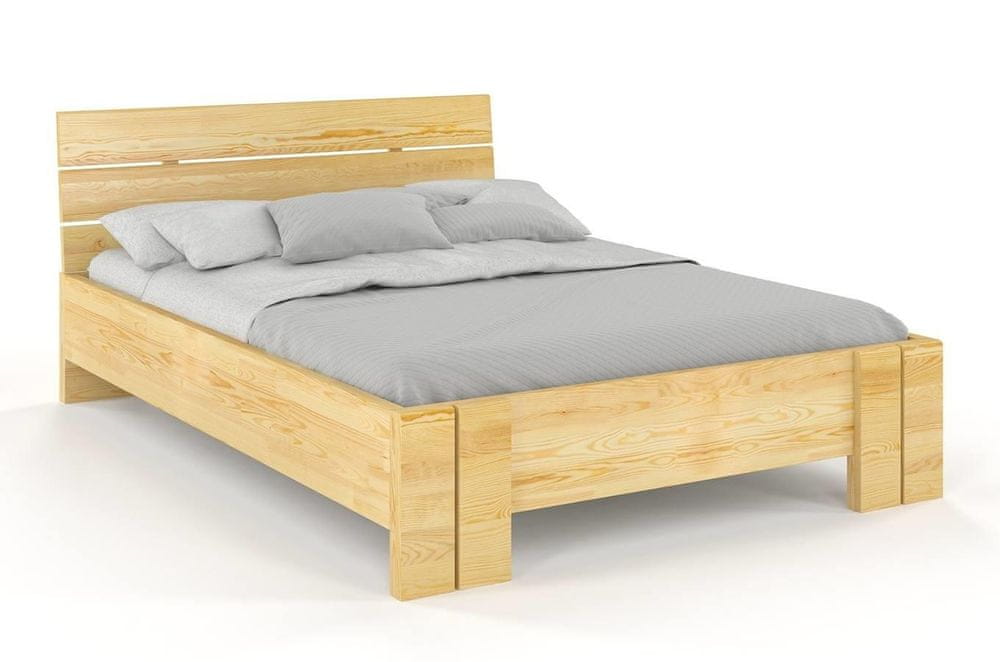 eoshop Drevená posteľ s úložným priestorom Arhus High & BC, borovica (Rozmer: 140x200 cm, Farba: Prírodná)