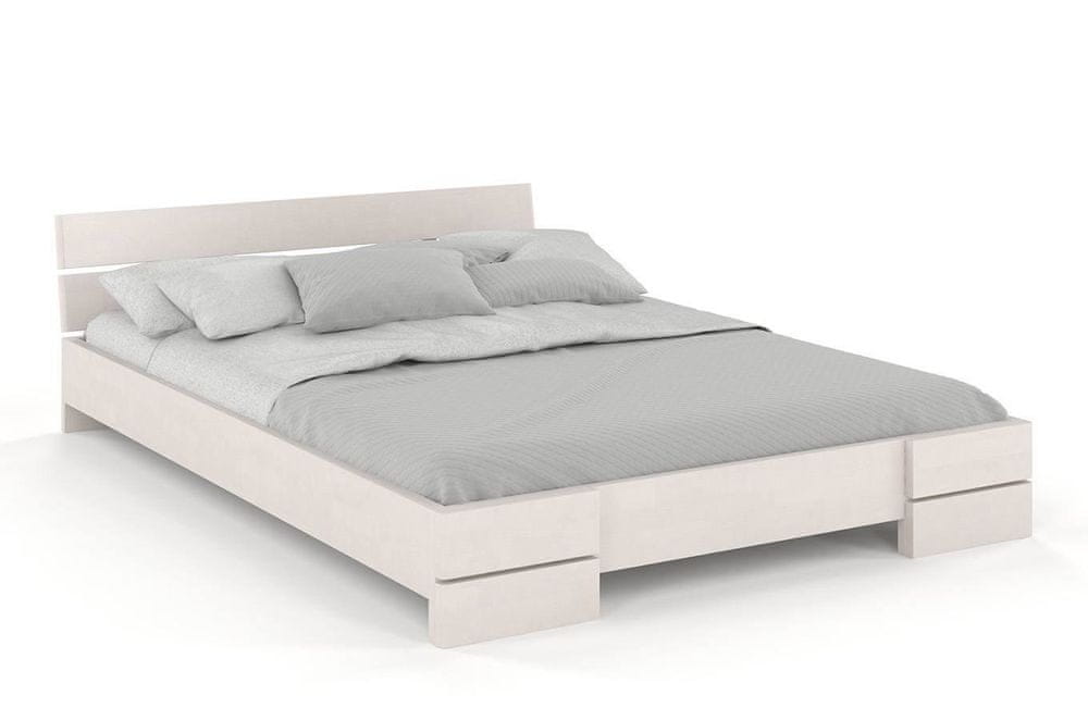 eoshop Drevená posteľ Sandemo LONG, dlhšia 20cm, buk (Rozmer: 160x220 cm, Farba: Biela)