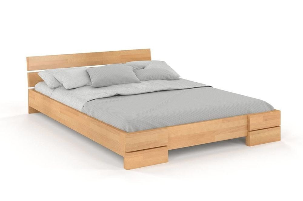 eoshop Drevená posteľ Sandemo LONG, dlhšia 20cm, buk (Rozmer: 200x220 cm, Farba: Prírodná)