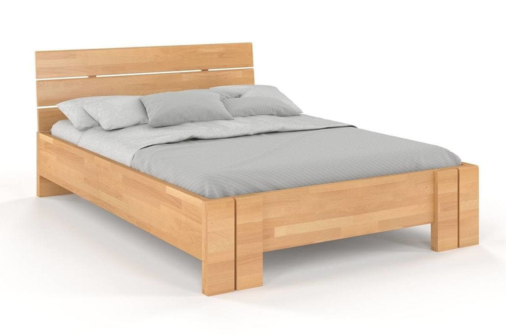 eoshop Drevená posteľ s úložným priestorom Arhus High BC, buk (Rozmer: 120x200 cm, Farba: Prírodná)