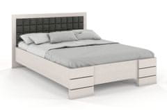 eoshop Drevená posteľ Gotland High&Long, dlhšia 20cm, borovica (Rozmer: 120x220 cm, Farba dreva: Biela, Farba látky: Casablanca 2316)