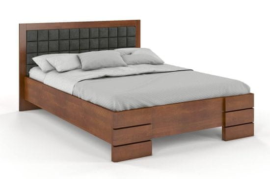 eoshop Čalúnená posteľ GOTLAND High BC Long s úložným priestorom, dlhšia 20cm, buk (Rozmer: 160x220 cm, Farba dreva: Orech, Farba látky: Casablanca 2303)