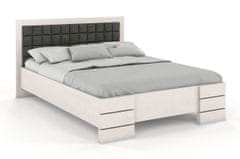 eoshop Drevená čalúnená posteľ Gotland High BC, buk (Rozmer: 200x200 cm, Farba dreva: Biela, Farba látky: Casablanca 2316)