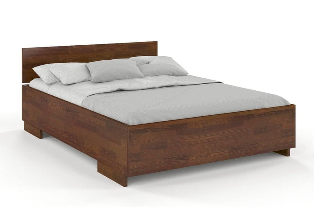 eoshop Drevená posteľ Bergman High, borovica (Rozmer: 180x200 cm, Farba: Orech)
