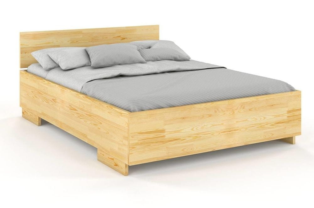 eoshop Drevená posteľ Bergman High BC, borovica (Rozmer: 200x200 cm, Farba: Prírodná)